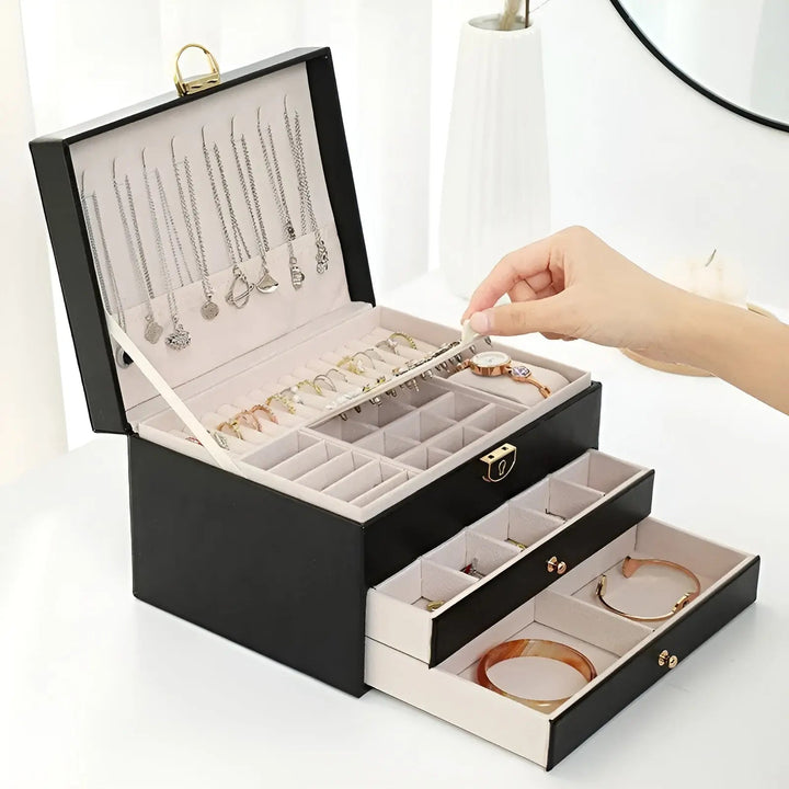 Luxury Multi-Layer Jewellery Box - EleganceBox-Pink-Nora Luxe