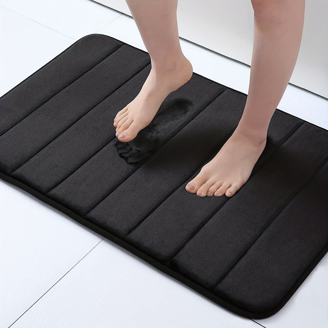 Luxury Non-Slip Bath Mat - Livia-Black-15.75 inches x 23.62 inches-Nora Luxe