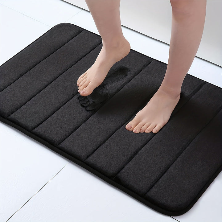 Luxury Non-Slip Bath Mat - Livia-Black-15.75 inches x 23.62 inches-Nora Luxe