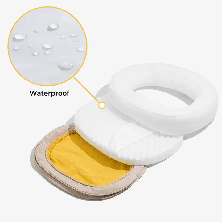 Luxury Orthopaedic Dog Bed - OrthoDonut-Yellow-M-Nora Luxe