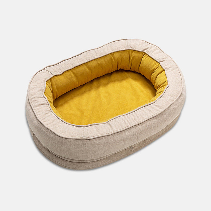 Luxury Orthopaedic Dog Bed - OrthoDonut-Yellow-M-Nora Luxe
