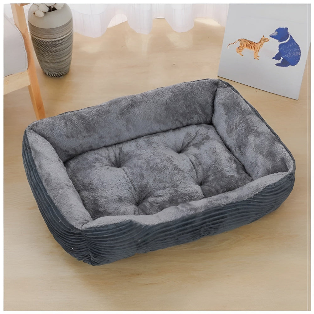 Luxury Orthopedic Plush Pet Bed - PlushNest-Gray-XS (15.75 inches x 11.81 inches)-Nora Luxe