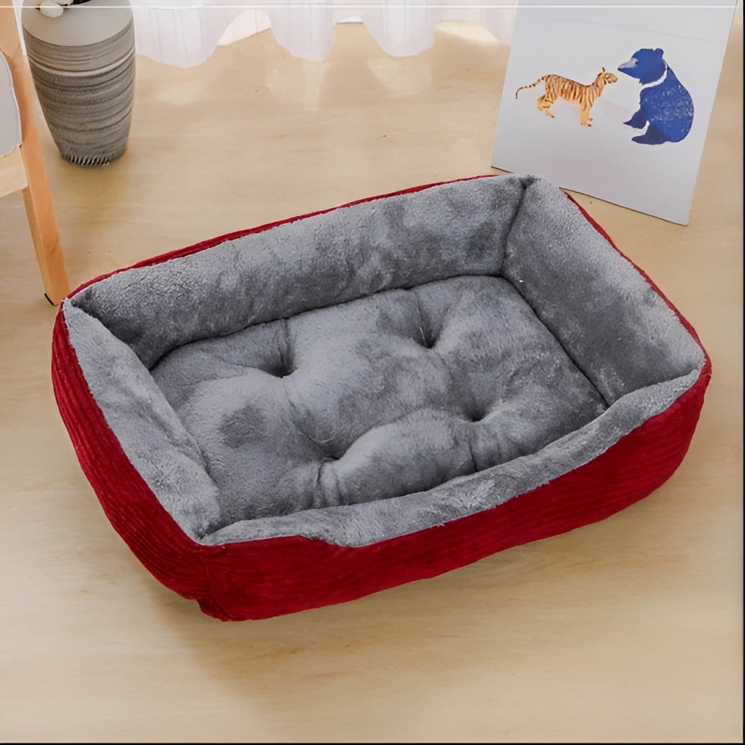 Luxury Orthopedic Plush Pet Bed - PlushNest-Red-XS (15.75 inches x 11.81 inches)-Nora Luxe