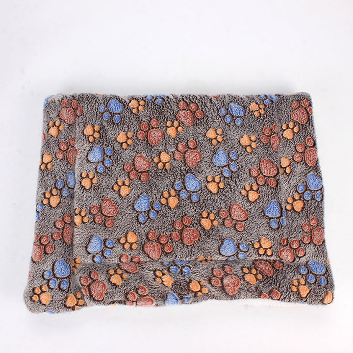 Luxury Pet Blanket - CozyCompanion-Brown Pawprints-S (15.75x31.5 inches)-Nora Luxe