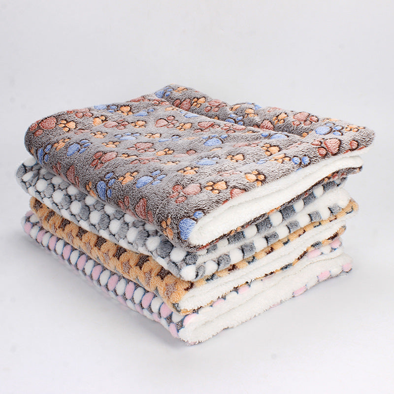 Luxury Pet Blanket - CozyCompanion-White Pawprints-S (15.75x31.5 inches)-Nora Luxe