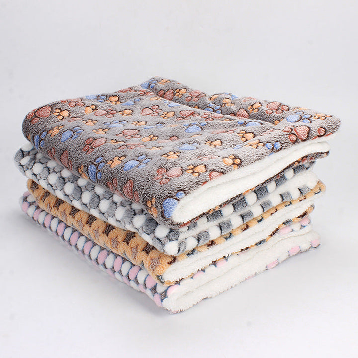 Luxury Pet Blanket - CozyCompanion-White Pawprints-S (15.75x31.5 inches)-Nora Luxe
