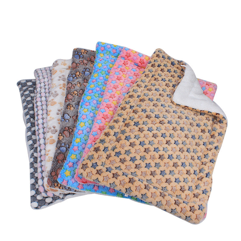 Luxury Pet Blanket - CozyCompanion-White Pawprints-S (15.75x31.5 inches)-Nora Luxe