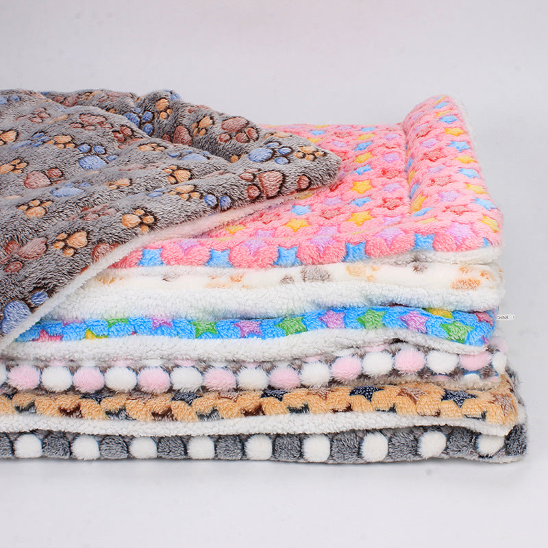 Luxury Pet Blanket - CozyCompanion-White Pawprints-S (15.75x31.5 inches)-Nora Luxe