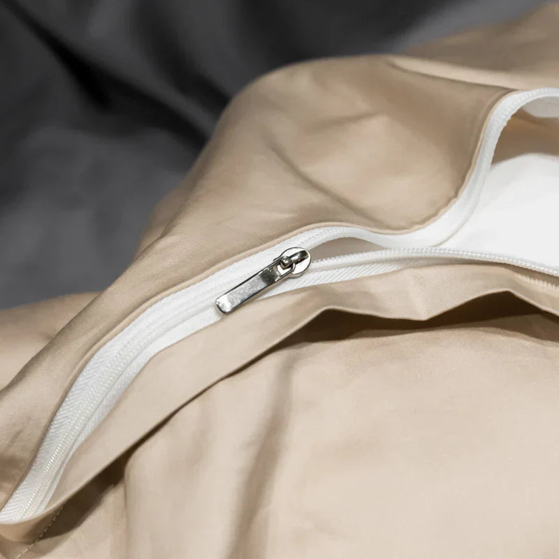 Luxury Satin Bedding Set 4-Piece - OpulenceSleep-Khaki-1.5m 78.74 × 90.55 in-Nora Luxe
