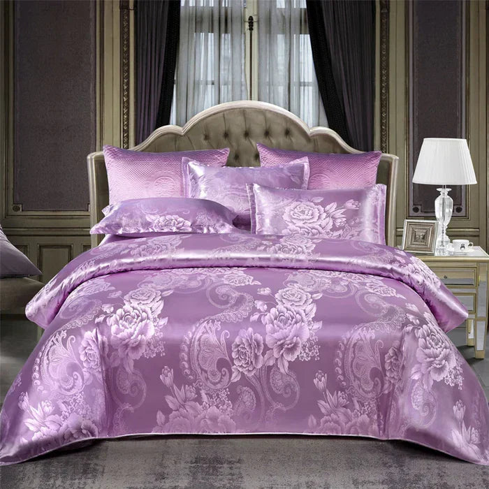 Luxury Satin Duvet Cover Set - RoyalDream-King: 86.61 × 94.49 in-10-Nora Luxe