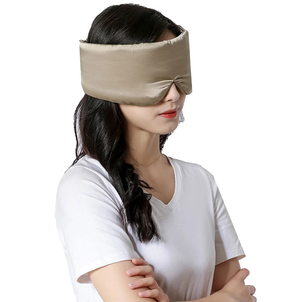 Luxury Silk Sleep Mask - SilkDream-Khaki-Nora Luxe