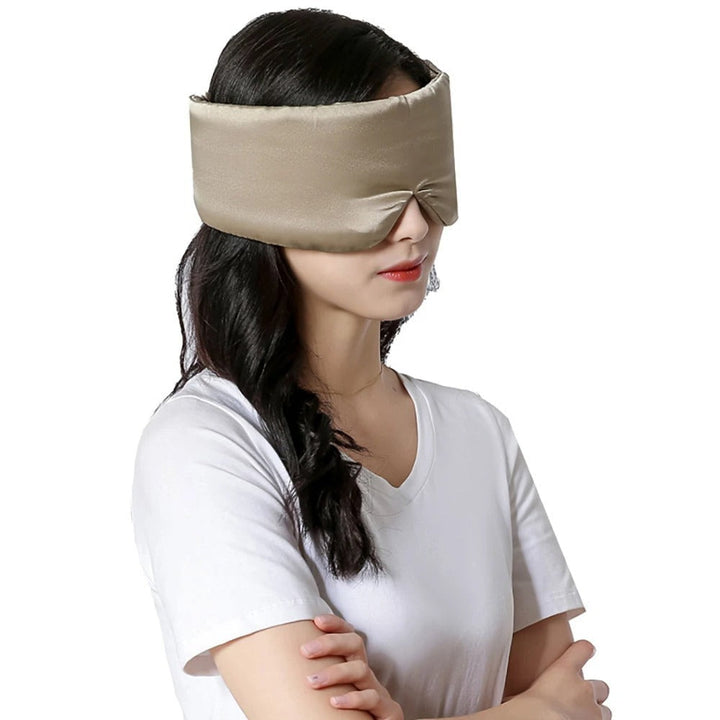 Luxury Silk Sleep Mask - SilkDream-Khaki-Nora Luxe