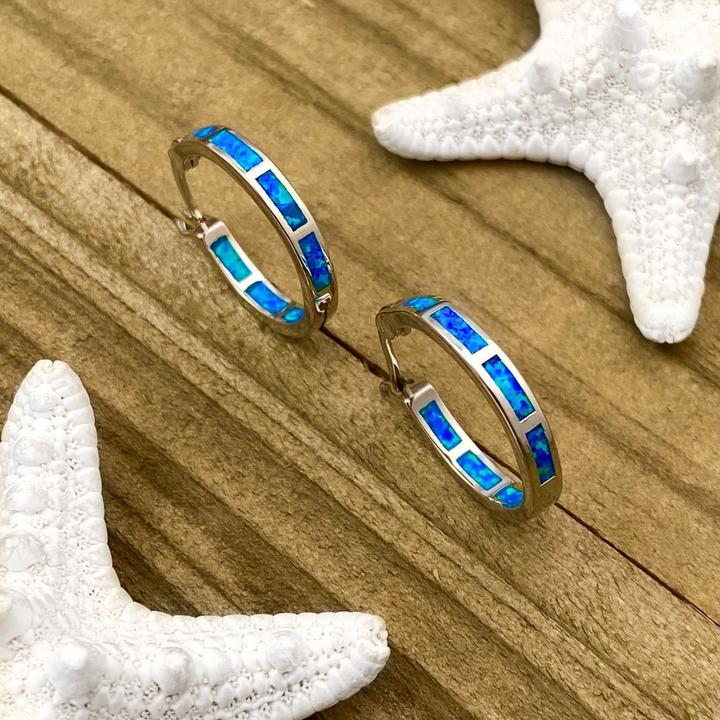 Luxury Silver and Opal Ocean Earrings - Mareva-Nora Luxe