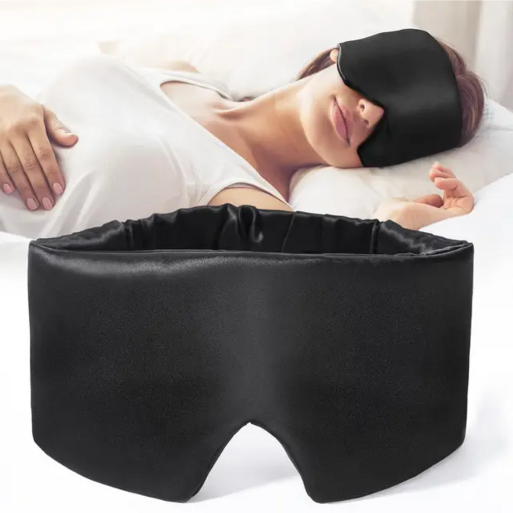 Luxury Sleep Mask made of Pure Mulberry Silk - LunaPure-Black-Nora Luxe