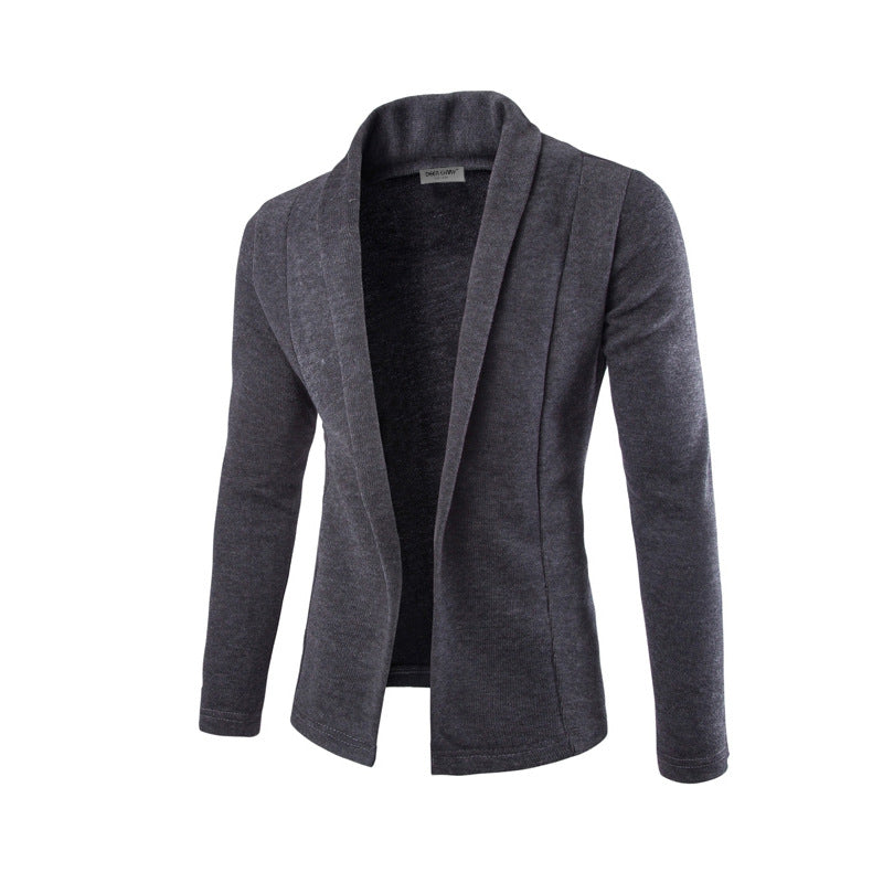 Luxury Slim-fit Stretch Men's Blazer - Dominic-Dark Gray-XS-Nora Luxe