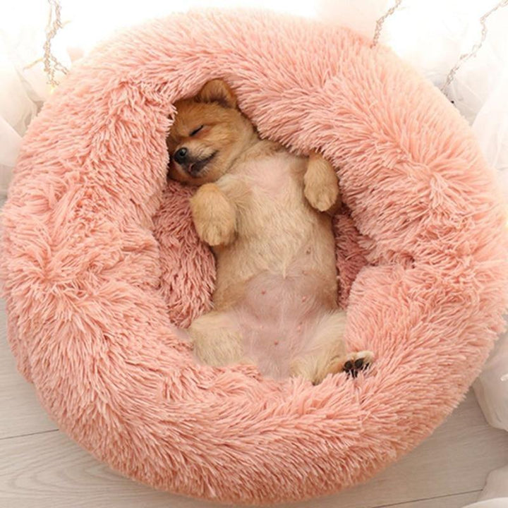 Luxury Soft Plush Dog Bed - FluffyNest-Pink-S '15.75 inches'-Nora Luxe