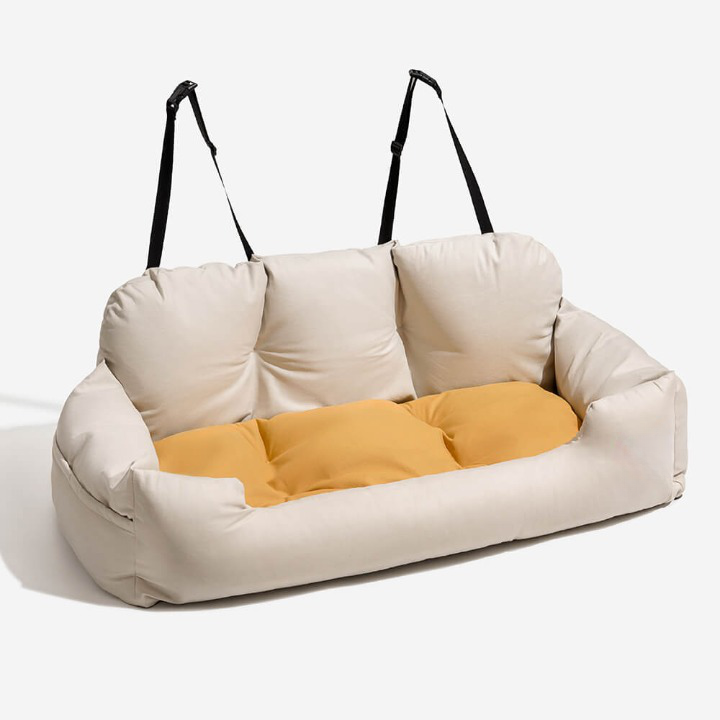 Luxury Travel Bed for Dogs - PawsRest-Beige-Standard-Nora Luxe
