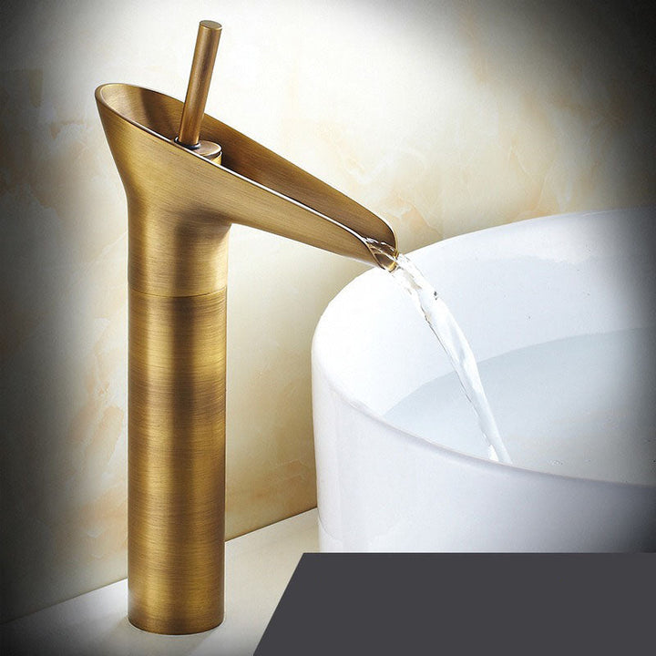 Luxury Waterfall Basin Tap - CascadeFlow-Antique High-Nora Luxe