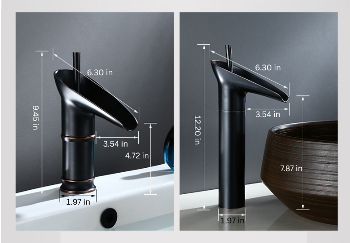 Luxury Waterfall Basin Tap - CascadeFlow-Antique Short-Nora Luxe