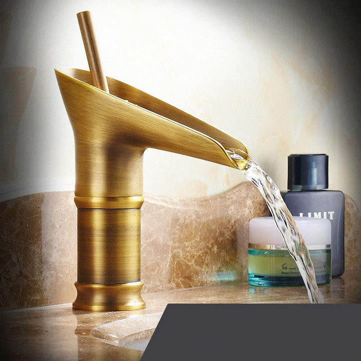 Luxury Waterfall Basin Tap - CascadeFlow-Antique Short-Nora Luxe