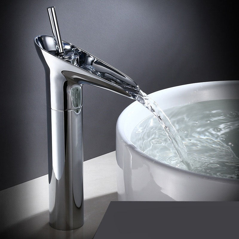 Luxury Waterfall Basin Tap - CascadeFlow-Chromium High-Nora Luxe