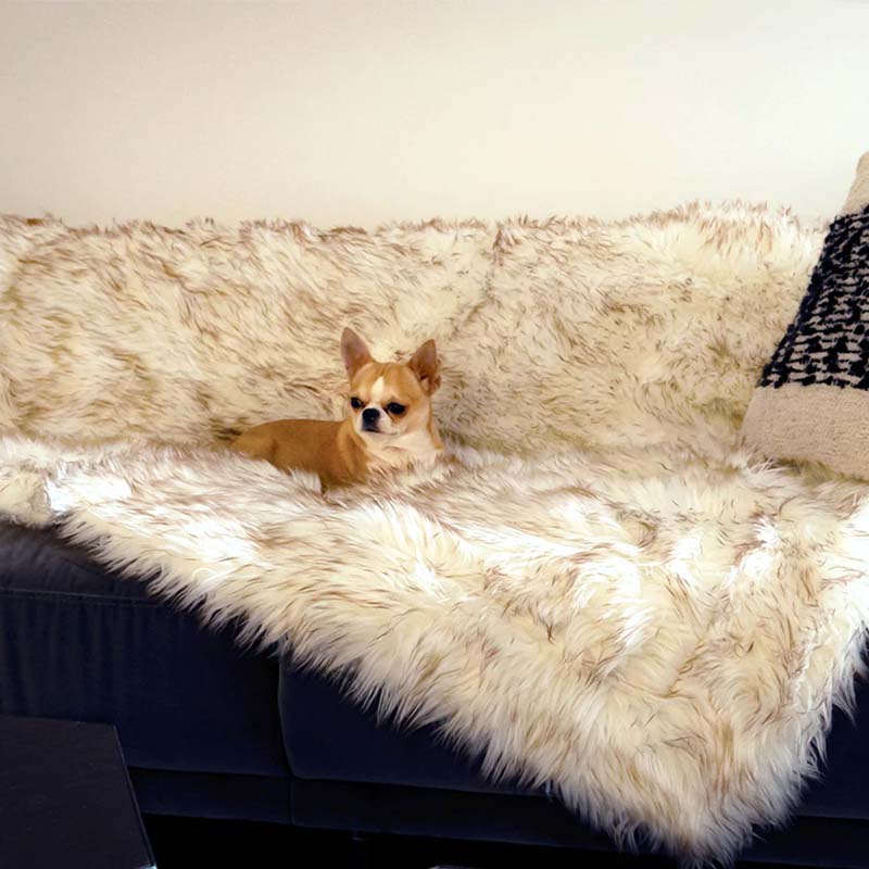 Luxury Waterproof Pet Blanket - CozyPaw™-White/brown-29.53″ × 39.37″-Nora Luxe