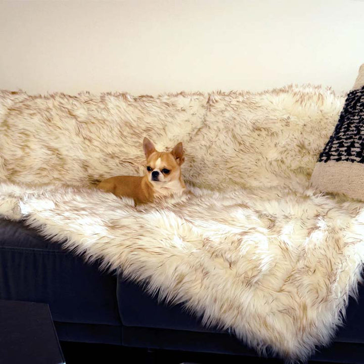 Luxury Waterproof Pet Blanket - CozyPaw™-White/brown-29.53″ × 39.37″-Nora Luxe