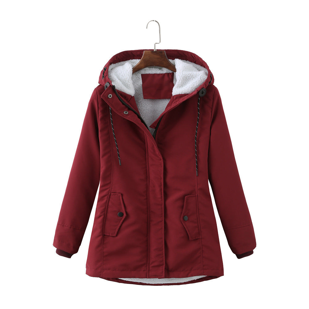 Luxury Winter Coat for Women - Aurora-Olive Green-S-Nora Luxe