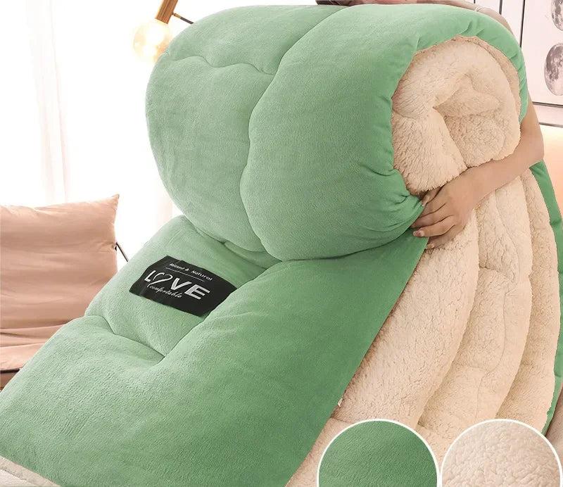 Luxury Winter Duvet with Double Flannel Fleece - FrostGuard-Green-59.06 inches-Nora Luxe