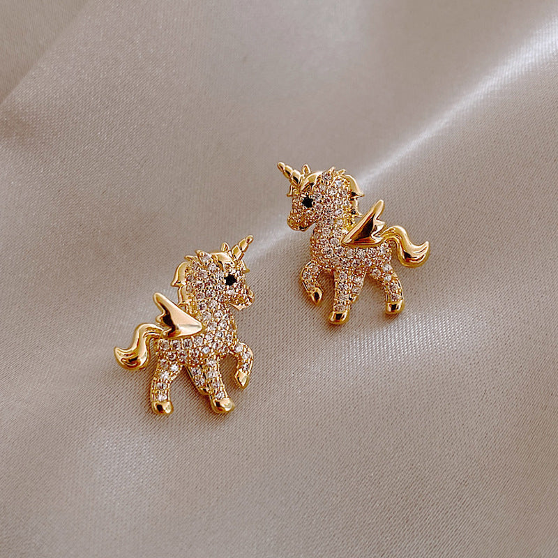 Magical Unicorn Earrings | Sparkling Crystal Jewellery-Horse wings-Nora Luxe