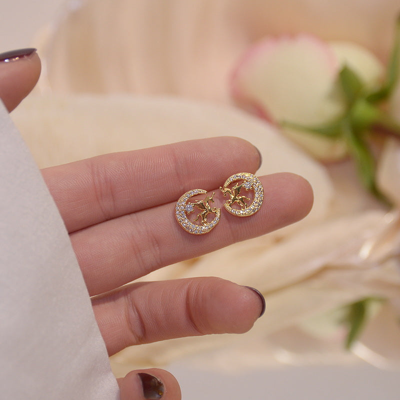 Magical Unicorn Earrings | Sparkling Crystal Jewellery-Horse wings-Nora Luxe