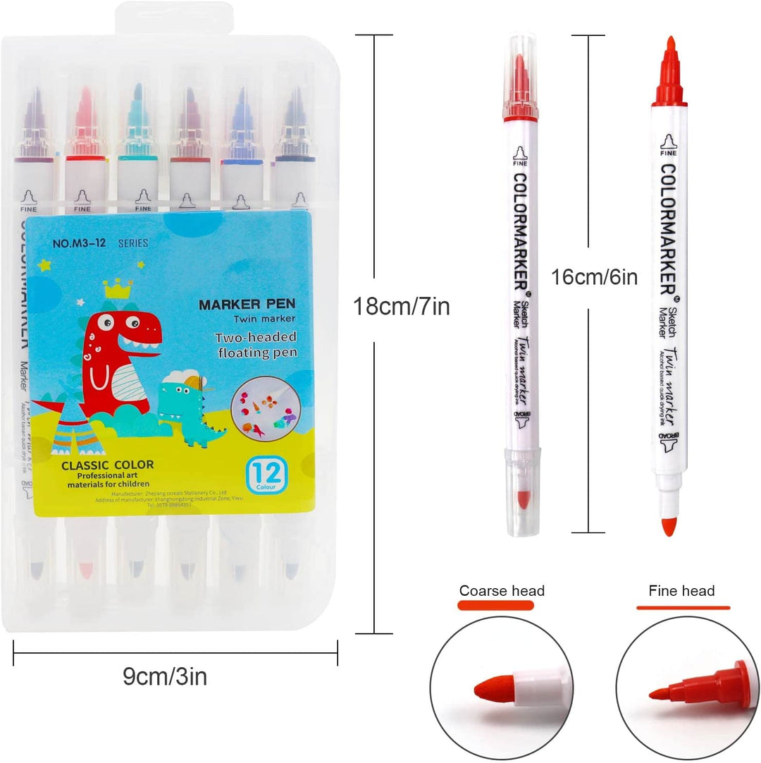 Magical Water Markers - AquaArt Pens-Set of 6 + 6 FREE Markers-Nora Luxe