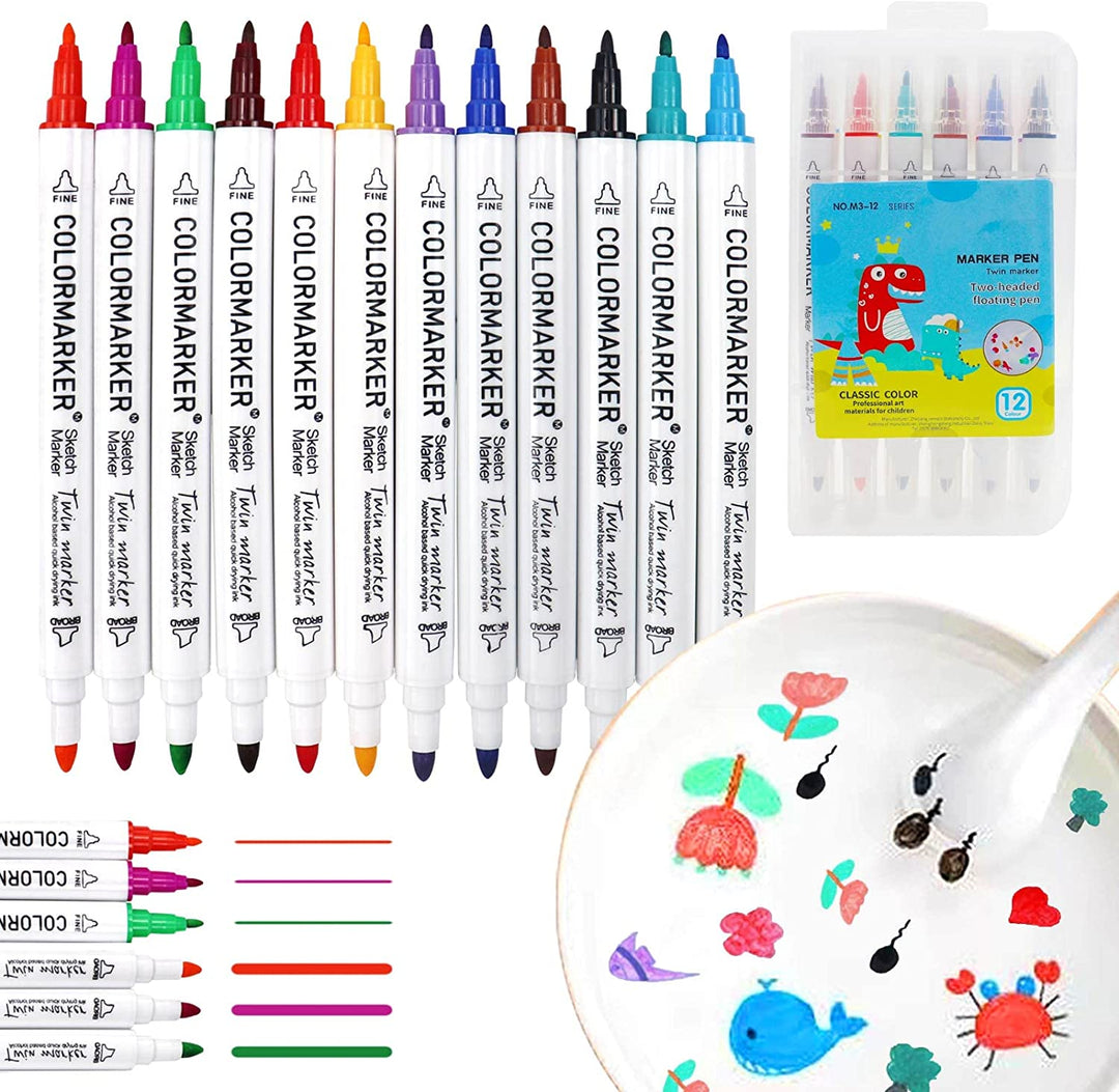 Magical Water Markers - AquaArt Pens-Set of 6 + 6 FREE Markers-Nora Luxe