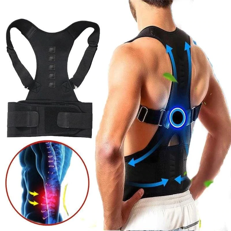 Magnetic Back Brace - PosturePro-Black-S (23.62–29.53 in)-Nora Luxe
