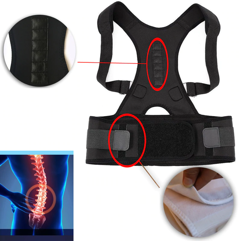 Magnetic Back Brace - PosturePro-Black-S (23.62–29.53 in)-Nora Luxe