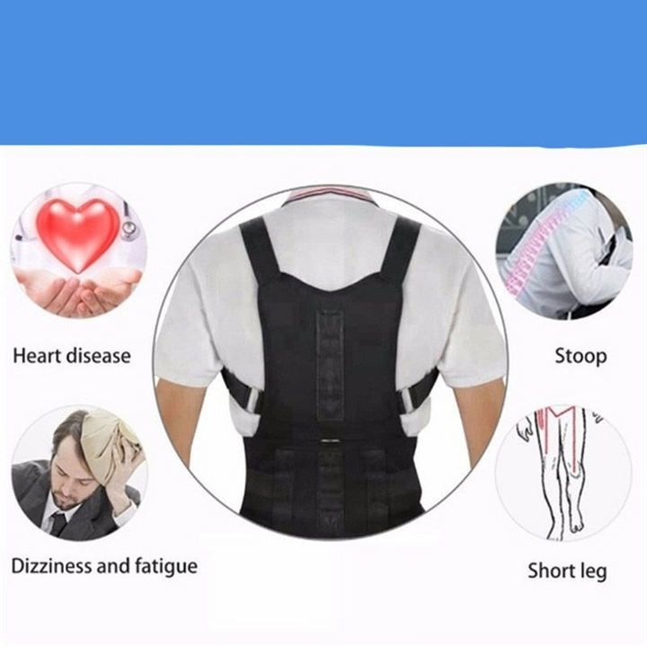 Magnetic Back Brace - PosturePro-Black-S (23.62–29.53 in)-Nora Luxe