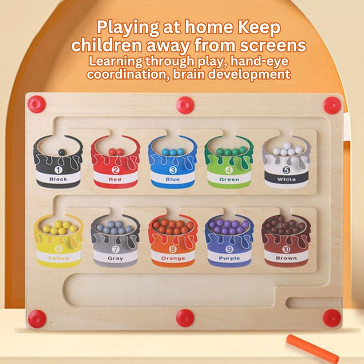 Magnetic Learning Maze for Colour and Number Recognition - MazeMagic-Nora Luxe