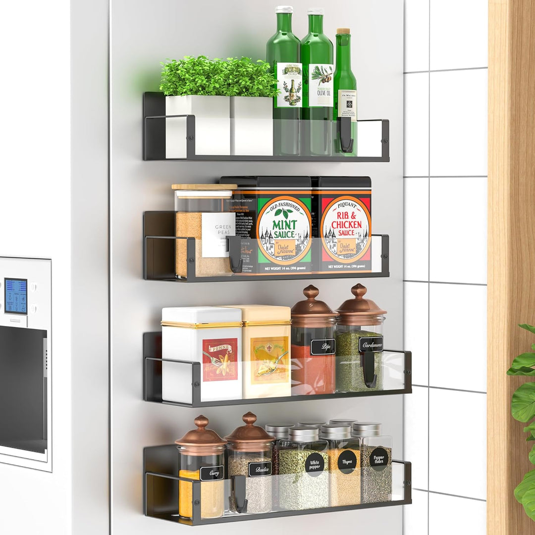 Magnetic Spice Rack Set of 4 – SpiceGrip-Transparent-Nora Luxe