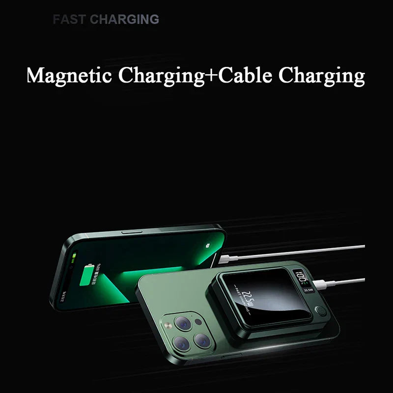 Magnetic Wireless Power Bank - MagCharge Mini-Green-Nora Luxe