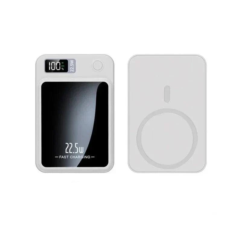 Magnetic Wireless Power Bank - MagCharge Mini-White-Nora Luxe