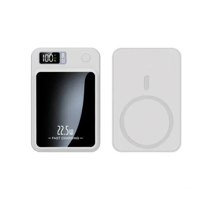 Magnetic Wireless Power Bank - MagCharge Mini-White-Nora Luxe