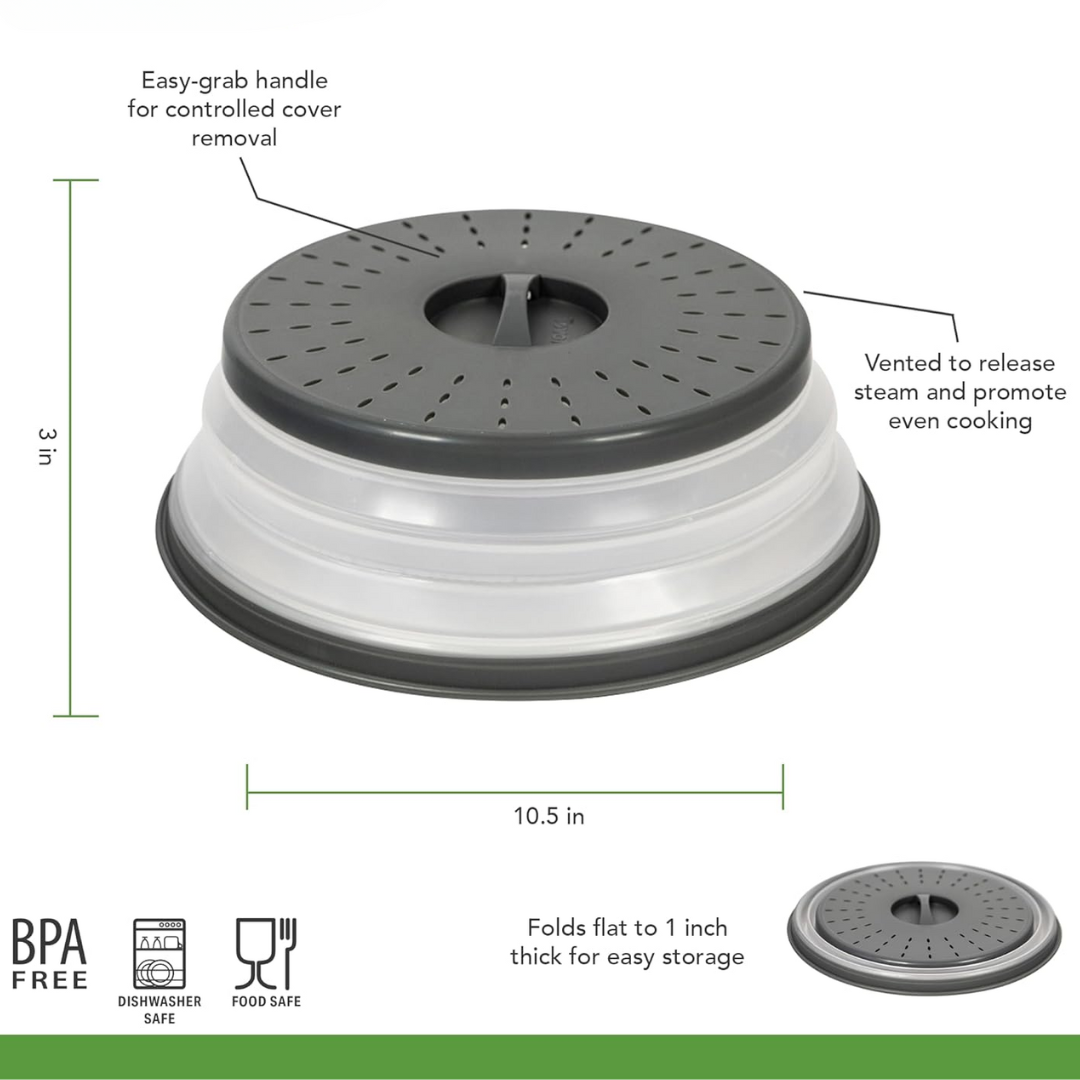 Magnetron Splatter Lid - Foldable Silicone Lid-Grey-Nora Luxe