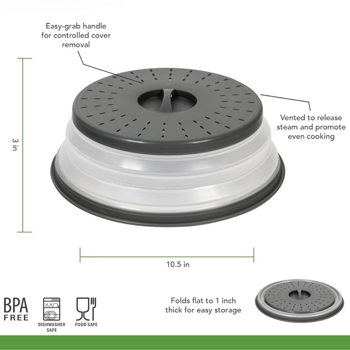 Magnetron Splatter Lid - Foldable Silicone Lid-Grey-Nora Luxe