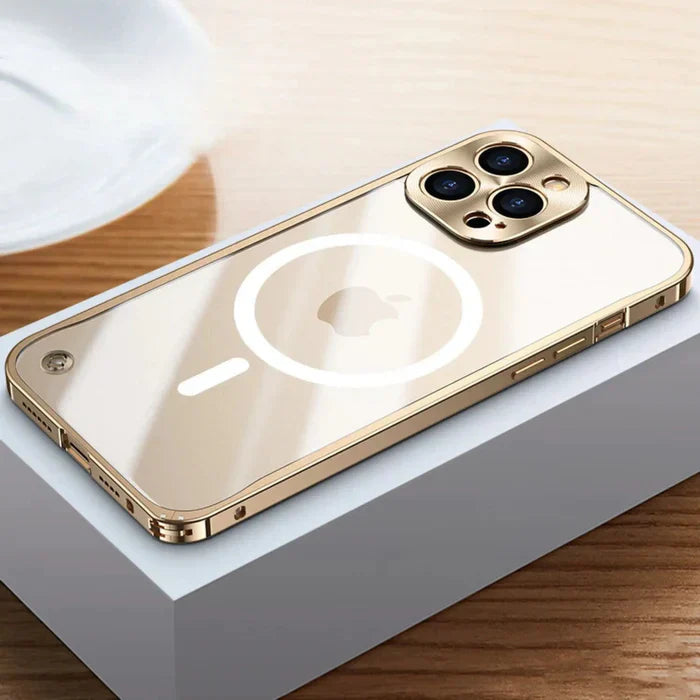MagSafe Case for iPhone 15 - SteelGuard-Gold-iPhone 15 Pro Max-Nora Luxe