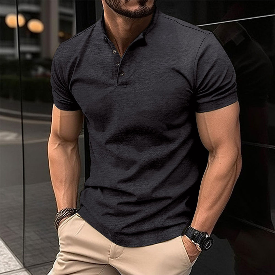 Maison - Stylish Polo Shirt for Men-Black-S-Nora Luxe