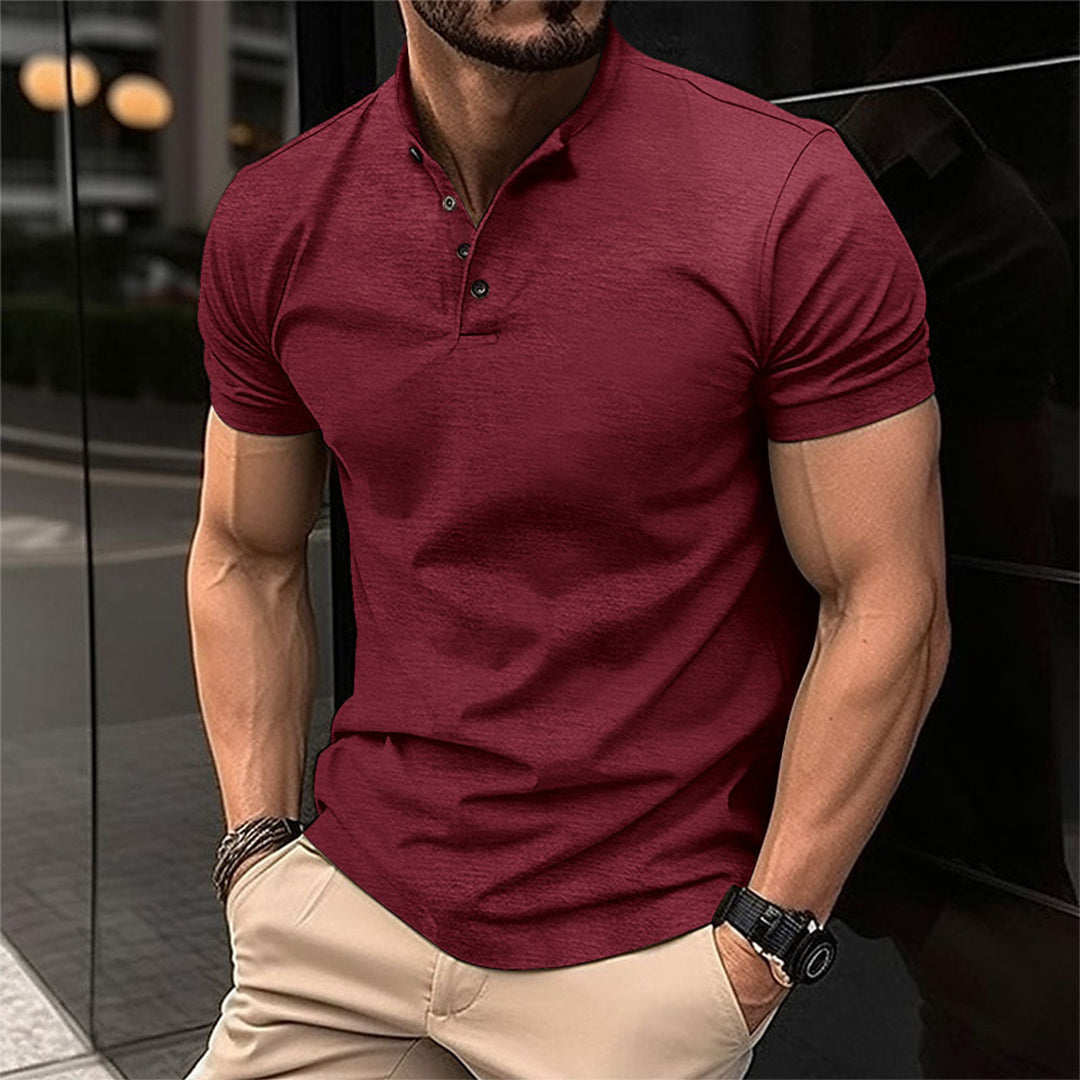 Maison - Stylish Polo Shirt for Men-Wine red-S-Nora Luxe