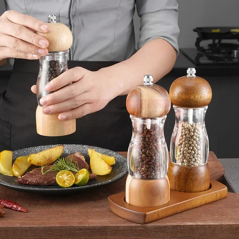 Manual Salt and Pepper Mill Set - SeasonSculpt-Nora Luxe