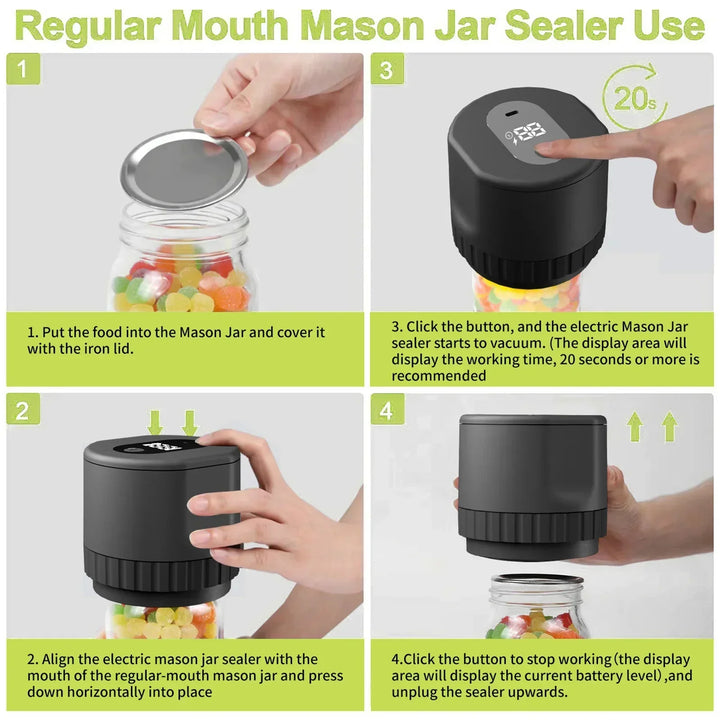 Mason Vacuum Sealer - AirLock-Black-Nora Luxe