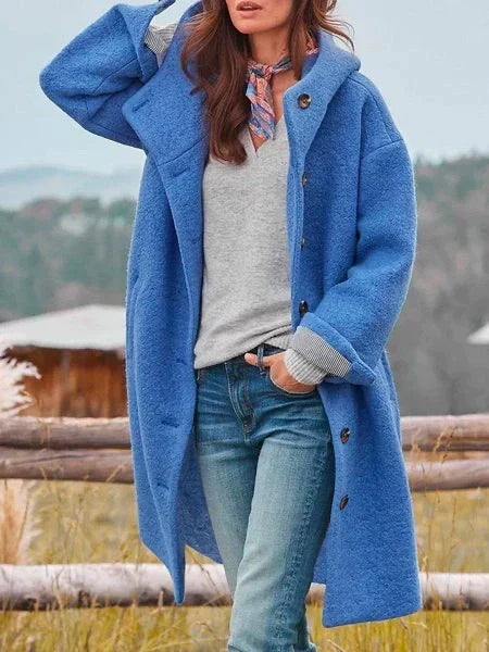 Maxi Hooded Capes for Women - Isabella-Sapphire Blue-S-Nora Luxe