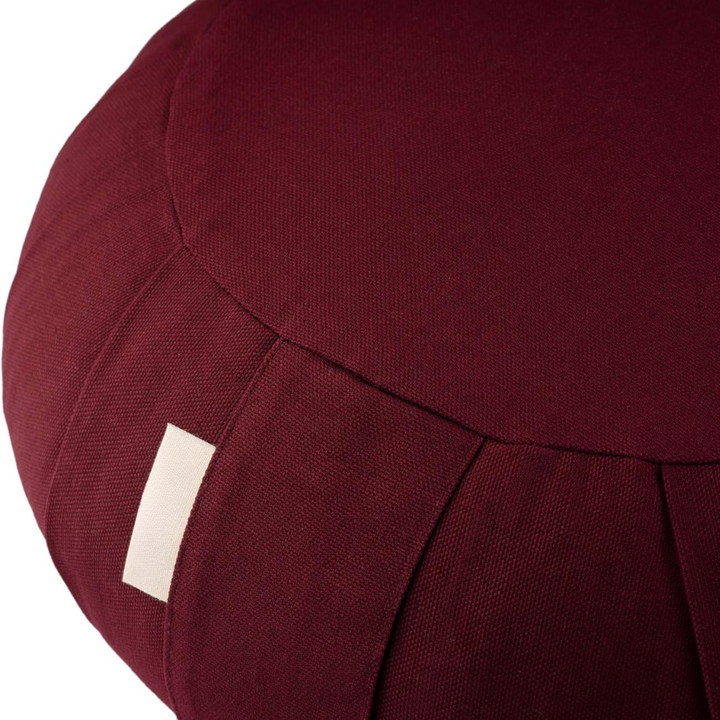 Meditation cushion made of organic cotton with buckwheat hulls-Blue-Nora Luxe
